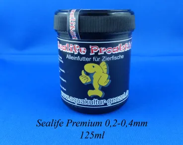 Sealife Proaktive Premiumfutter in der Verpackung und Dose von Aquakultu Genzel